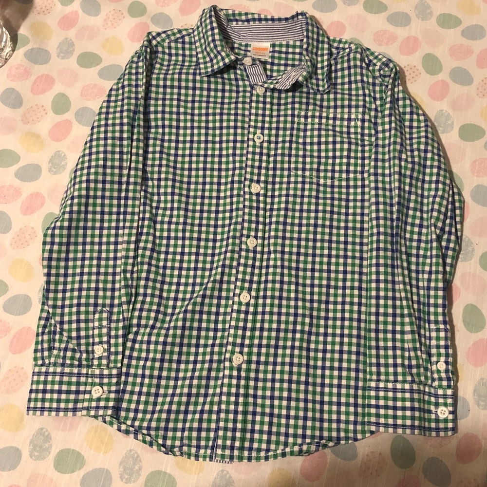 Gymboree plaid shirt size M (7-8).